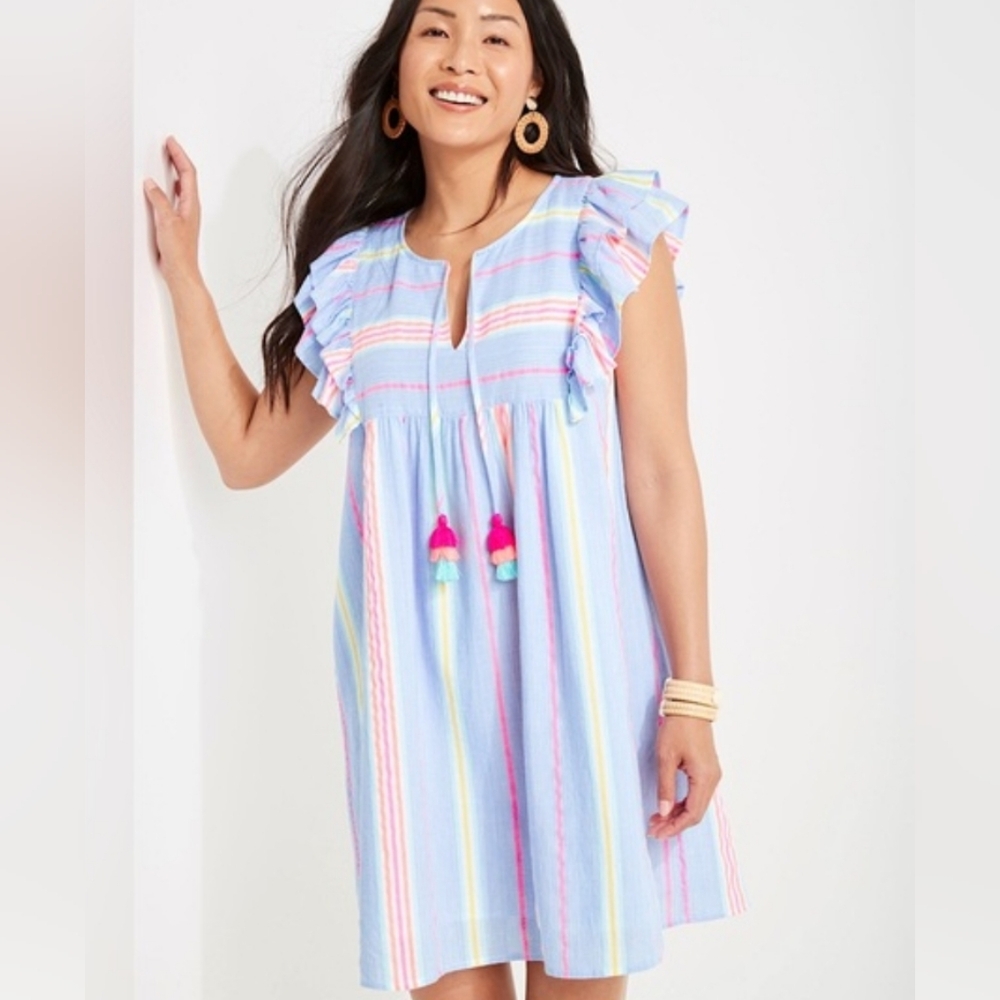Vineyard Vines St Barths Striped Tunic Mini Dress Women's Size XL